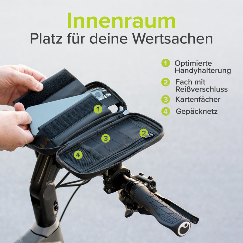 VELMIA Wasserdichte Handyhalterung fürs Fahrrad mit innovativer Befestigung - 360° Drehbar
