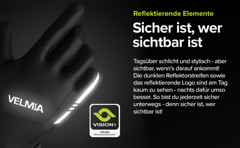 VELMIA Fahrrad Handschuhe Winter mit Touchscreen Funktion I wasserdichte Winterhandschuhe für Herren & Damen