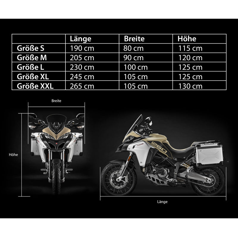 VELMIA Motorrad Abdeckplane - umfassender Schutz vor Wind und Wetter