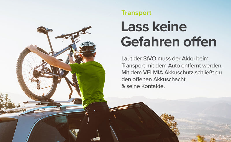 VELMIA E-Bike Akku Schutzhülle als Transportschutz I universale Passform I Schutz vor Kälte & Schmutz