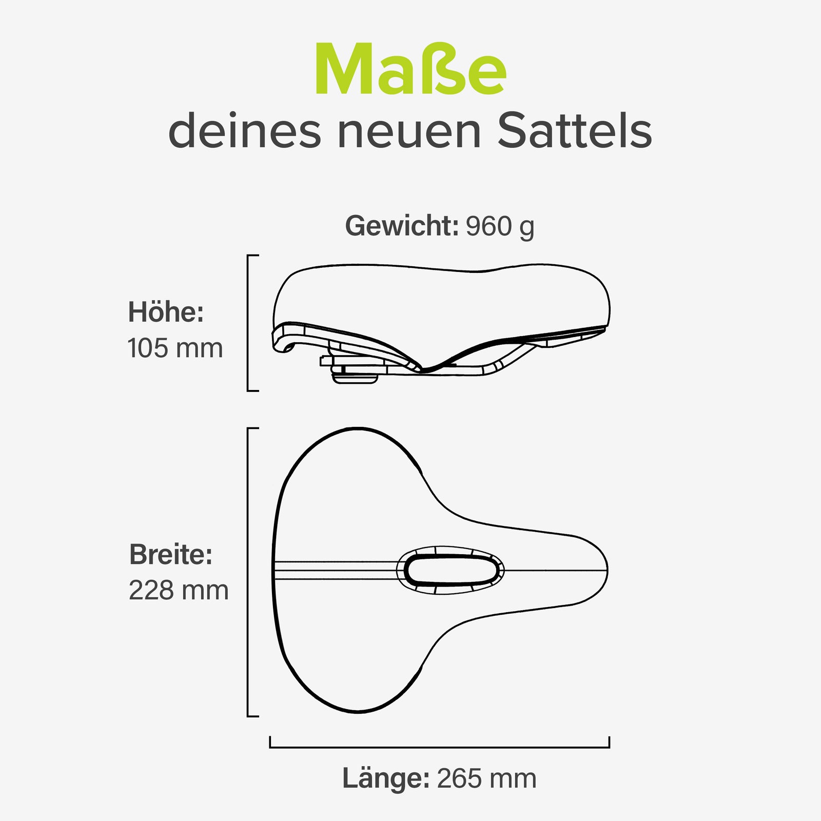 Bequemer Fahrradsattel für Damen & Herren