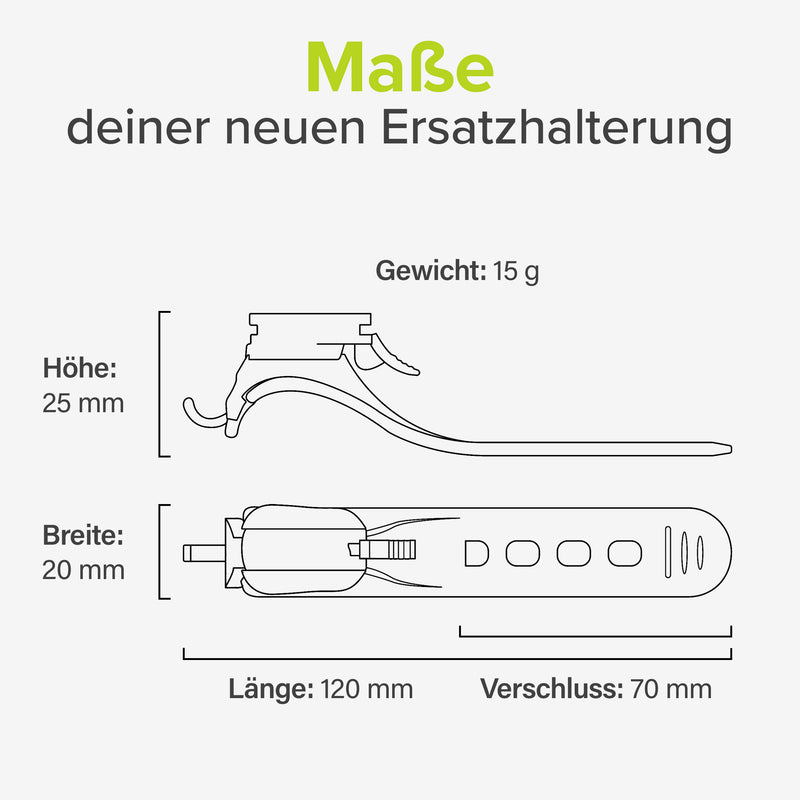 VELMIA Fahrradlicht Ersatzhalterungen - fester Halt im Doppelpack