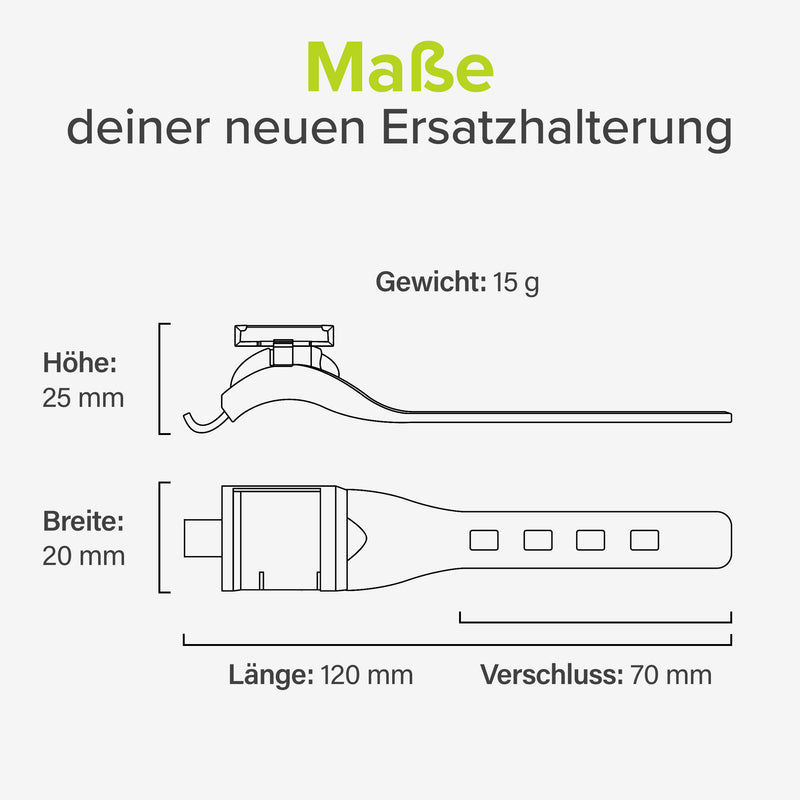 VELMIA Fahrradlicht Ersatzhalterungen - fester Halt im Doppelpack