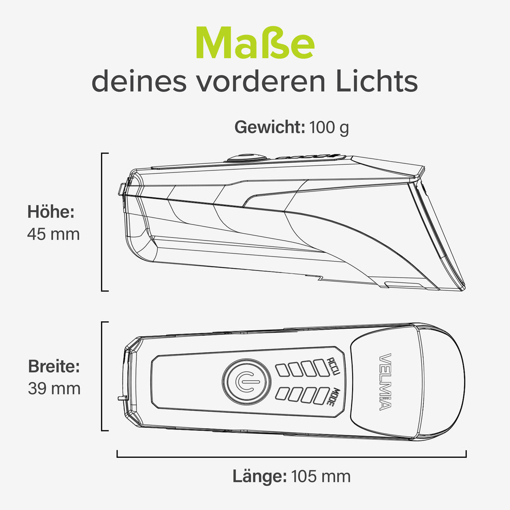 Fahrradlicht Set mit Front- und Rücklicht