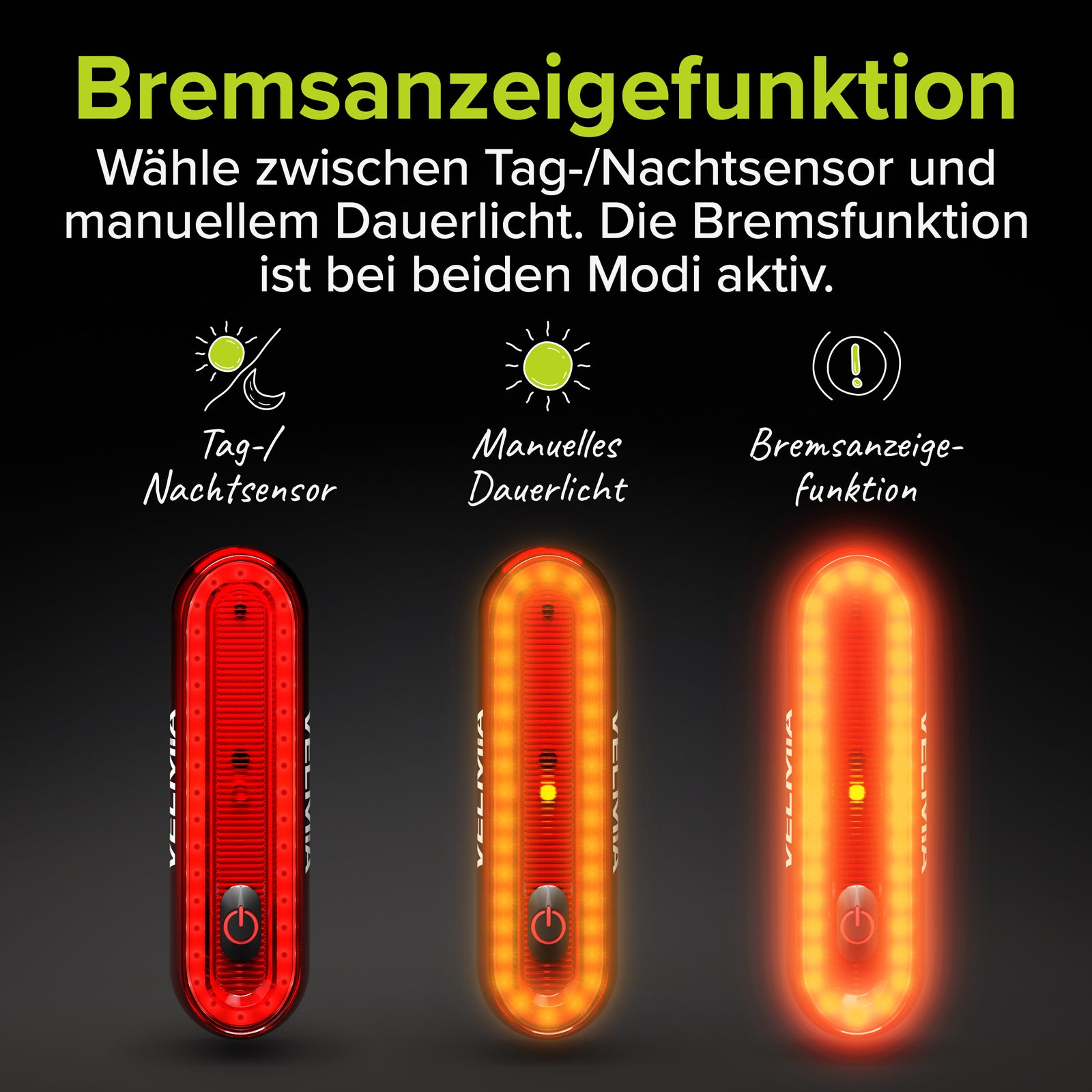 fahrradbeleuchtung 100 lux VELMIA Fahrradlichter Set [100 LUX] StVZO zugelassen mit besonders sta