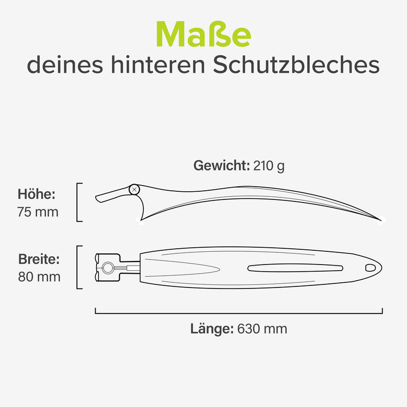 velmia schutzblech MTB Schutzblech perfekt für 24”-29” Bikes