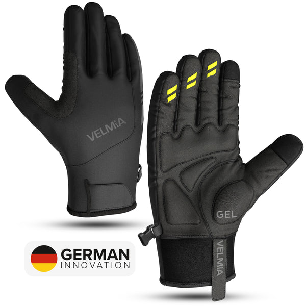 VELMIA Fahrrad Handschuhe Winter mit Touchscreen Funktion I wasserdichte Winterhandschuhe für Herren & Damen